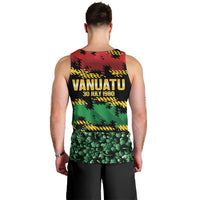 Vanuatu 46th Year Anniversary Men Tank Top 30 July 1980 Hibiscus Seamless Pattern