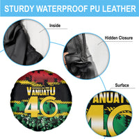 Vanuatu 46th Year Anniversary Spare Tire Cover 30 July 1980 Hibiscus Seamless Pattern