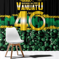 Vanuatu 46th Year Anniversary Window Curtain 30 July 1980 Hibiscus Seamless Pattern