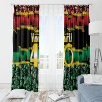 Vanuatu 46th Year Anniversary Window Curtain 30 July 1980 Hibiscus Seamless Pattern
