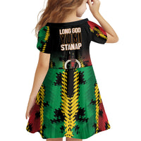 Vanuatu 46th Year Anniversary Family Matching Long Sleeve Bodycon Dress and Hawaiian Shirt Tamtam Slit Drums Long God Yumi Stanap LT9 - Polynesian Pride