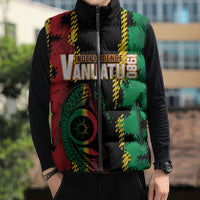 Vanuatu 46th Year Anniversary Sleeveless Puffer Jacket Tamtam Slit Drums Long God Yumi Stanap