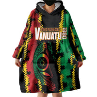 Vanuatu 46th Year Anniversary Wearable Blanket Hoodie Tamtam Slit Drums Long God Yumi Stanap LT9 - Polynesian Pride