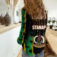 Vanuatu 46th Year Anniversary Women Casual Shirt Tamtam Slit Drums Long God Yumi Stanap LT9 - Polynesian Pride