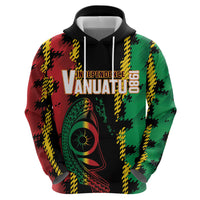Vanuatu 46th Year Anniversary Zip Hoodie Tamtam Slit Drums Long God Yumi Stanap