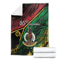 Vanuatu 46th Year Anniversary Blanket Vintage Grunge Vanuatu Flag Heritage