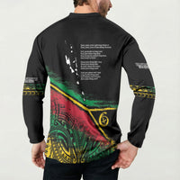 Vanuatu 46th Year Anniversary Button Sweatshirt Vintage Grunge Vanuatu Flag Heritage