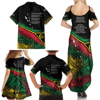 Vanuatu 46th Year Anniversary Family Matching Summer Maxi Dress and Hawaiian Shirt Vintage Grunge Vanuatu Flag Heritage LT9 - Polynesian Pride