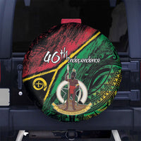 Vanuatu 46th Year Anniversary Spare Tire Cover Vintage Grunge Vanuatu Flag Heritage
