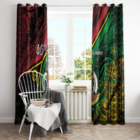 Vanuatu 46th Year Anniversary Window Curtain Vintage Grunge Vanuatu Flag Heritage