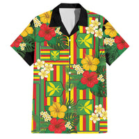 Hawaii Kanaka Maoli Hibiscus Family Matching Long Sleeve Bodycon Dress and Hawaiian Shirt Hawaiian Flag Motif LT9 Dad's Shirt - Short Sleeve Green - Polynesian Pride