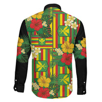 Hawaii Kanaka Maoli Hibiscus Family Matching Off Shoulder Maxi Dress and Hawaiian Shirt Hawaiian Flag Motif LT9 - Polynesian Pride