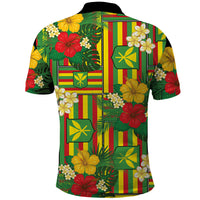 Hawaii Kanaka Maoli Hibiscus Polo Shirt Hawaiian Flag Motif