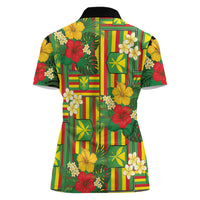 Hawaii Kanaka Maoli Hibiscus Women Polo Shirt Hawaiian Flag Motif LT9 - Polynesian Pride