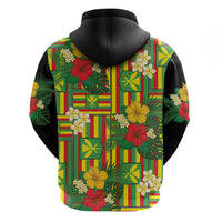 Hawaii Kanaka Maoli Hibiscus Zip Hoodie Hawaiian Flag Motif