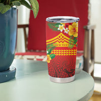 Hawaii Ku Kia'i Mauna Personalized Tumbler Cup Hibiscus Kakau Pattern