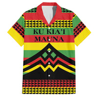 Hawaii Ku Kia'i Mauna Personalized Family Matching Long Sleeve Bodycon Dress and Hawaiian Shirt Hawaiian Kanaka Maoli Motif LT9 Dad's Shirt - Short Sleeve Green - Polynesian Pride