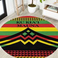 Hawaii Ku Kia'i Mauna Round Carpet Hawaiian Kanaka Maoli Motif