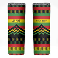 Hawaii Ku Kia'i Mauna Personalized Skinny Tumbler Hawaiian Kanaka Maoli Motif LT9 Green - Polynesian Pride