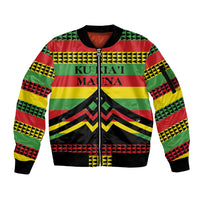 Hawaii Ku Kia'i Mauna Personalized Sleeve Zip Bomber Jacket Hawaiian Kanaka Maoli Motif