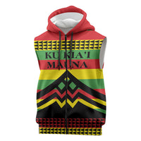Hawaii Ku Kia'i Mauna Personalized Sleeveless Zip Hoodie Hawaiian Kanaka Maoli Motif LT9 Green - Polynesian Pride