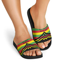 Hawaii Ku Kia'i Mauna Slide Sandals Hawaiian Kanaka Maoli Motif