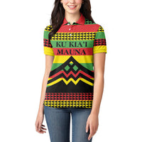 Hawaii Ku Kia'i Mauna Personalized Women Polo Shirt Hawaiian Kanaka Maoli Motif LT9 - Polynesian Pride