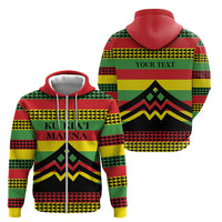 Hawaii Ku Kia'i Mauna Personalized Zip Hoodie Hawaiian Kanaka Maoli Motif LT9 - Polynesian Pride