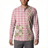 Akala Hamele Hawai'i Palaka Squares Maile Leaf Button Sweatshirt Flowers Hawaiian Quilt Patterns LT9 - Polynesian Pride