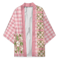 Akala Hamele Hawai'i Palaka Squares Maile Leaf Kimono Flowers Hawaiian Quilt Patterns LT9 Unisex Dusty Rose - Polynesian Pride