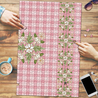 Akala Hamele Hawai'i Palaka Squares Maile Leaf Puzzle Flowers Hawaiian Quilt Patterns LT9 Dusty Rose - Polynesian Pride