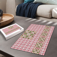 Akala Hamele Hawai'i Palaka Squares Maile Leaf Puzzle Flowers Hawaiian Quilt Patterns LT9 - Polynesian Pride