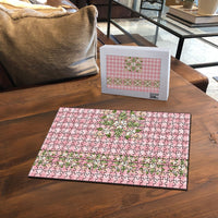 Akala Hamele Hawai'i Palaka Squares Maile Leaf Puzzle Flowers Hawaiian Quilt Patterns LT9 - Polynesian Pride
