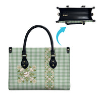 Liko Kukui Hawai'i Palaka Squares Maile Leaf Leather Bag Flowers Hawaiian Quilt Patterns LT9 - Polynesian Pride