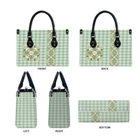 Liko Kukui Hawai'i Palaka Squares Maile Leaf Leather Bag Flowers Hawaiian Quilt Patterns LT9 - Polynesian Pride