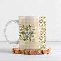 Melemele Ahiahia Hawai'i Palaka Squares Maile Leaf Ceramic Mug Flowers Hawaiian Quilt Patterns LT9 Pastel Yellow - Polynesian Pride