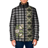 Pauli Hawai'i Palaka Squares Maile Leaf Padded Jacket Flowers Hawaiian Quilt Patterns LT9 Men Soft Black - Polynesian Pride