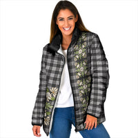 Pauli Hawai'i Palaka Squares Maile Leaf Padded Jacket Flowers Hawaiian Quilt Patterns LT9 Women Soft Black - Polynesian Pride