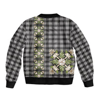 Pauli Hawai'i Palaka Squares Maile Leaf Sleeve Zip Bomber Jacket Flowers Hawaiian Quilt Patterns LT9 - Polynesian Pride