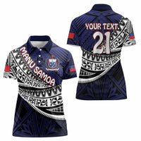 Custom Samoa Rugby Pacific Women Polo Shirt Samoan Warrior Tribal Pattern