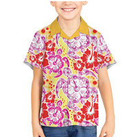 Palaka with Honu and Hibiscus Family Matching Mermaid Dress and Hawaiian Shirt Hawaiian Heritage Spirit LT9 Son's Shirt Red - Polynesian Pride