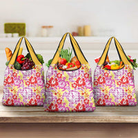 Palaka with Honu and Hibiscus Grocery Bag Hawaiian Heritage Spirit - Polynesian Pride