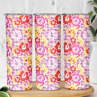 Palaka with Honu and Hibiscus Skinny Tumbler Hawaiian Heritage Spirit LT9 - Polynesian Pride