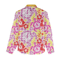 Palaka with Honu and Hibiscus Women Casual Shirt Hawaiian Heritage Spirit - Polynesian Pride