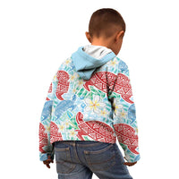 Palaka with Honu and Plumeria Kid Hoodie Hawaiian Heritage Spirit LT9 - Polynesian Pride