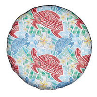 Palaka with Honu and Plumeria Spare Tire Cover Hawaiian Heritage Spirit LT9 - Polynesian Pride
