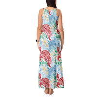 Palaka with Honu and Plumeria Tank Maxi Dress Hawaiian Heritage Spirit LT9 - Polynesian Pride