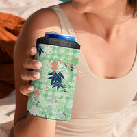 Green Palaka Crane and Flowers 4 in 1 Can Cooler Tumbler Japan Heritage Spirit LT9 - Polynesian Pride