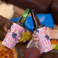 Pink Palaka Crane and Flowers 4 in 1 Can Cooler Tumbler Japan Heritage Spirit LT9 - Polynesian Pride