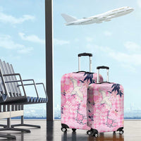 Pink Palaka Crane and Flowers Luggage Cover Japan Heritage Spirit LT9 - Polynesian Pride